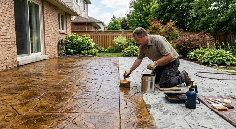 Concrete Patio Staining in Fort Worth, TX